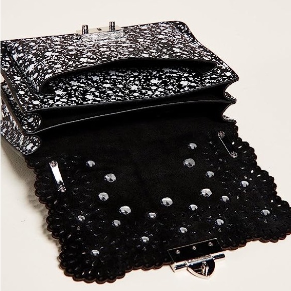 NWOT Rebecca Minkoff Christy Small Shoulder Bag w/ Floral Cutouts - Black Multi - Picture 3 of 6